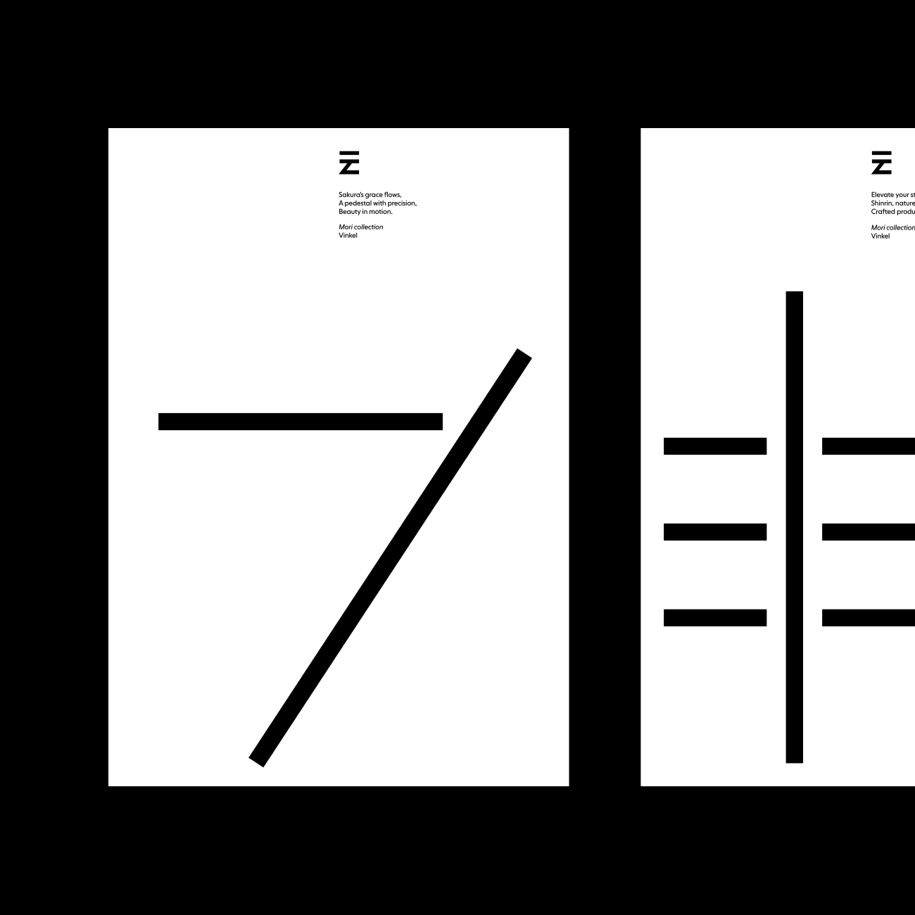 Two posters from the Vinkel new products campaign